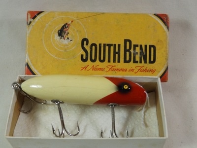 Vintage South Bend Super-Duper 501, 3/32oz Nickel / Red fishing spoon #5951